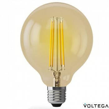 Филаментная лампа G95 E27 6W (диммируемая)